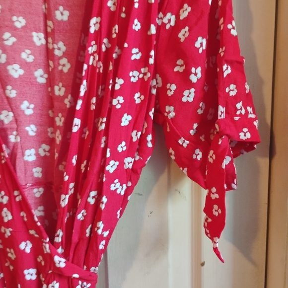 Seraphine Pink Floral Maternity Wrap Dress Short Sleeve Nursing Friendly - Picture 5 of 13